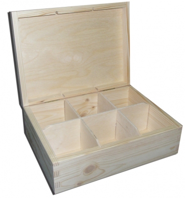 Деревянная коробка для чая. 6 отделений 22x16.5x8cm ― VIP Office HobbyART