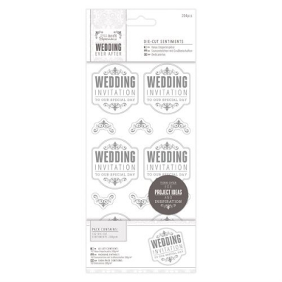 4 x 8"  Die-cut Sentiments (204pcs) - Wedding - WI Special/Silver/Whit ― VIP Office HobbyART