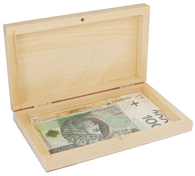 Деревянная шкатулка для денег 16.8 x 9.8 x 2.8cm ― VIP Office HobbyART