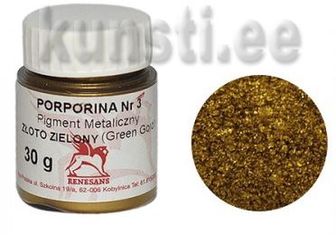 Порошок для затирания трещин и золочения, Porporina 3 Renesans Green Gold 20 gr ― VIP Office HobbyART