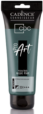 ProART heavy body Acrylic paint Metallic Iridescent PRM-324 petroleum 120ml ― VIP Office HobbyART