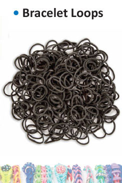 Bracelet loops x300 + S-clips x12 black ― VIP Office HobbyART