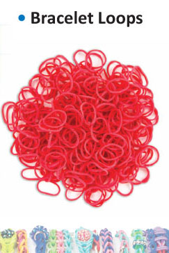 Bracelet loops x300 + S-clips x12 red ― VIP Office HobbyART