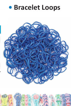 Bracelet loops x300 + S-clips x12 royal blue ― VIP Office HobbyART
