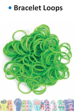 Bracelet loops x300 + S-clips x12 kelly green ― VIP Office HobbyART
