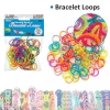 Bracelet loops bead style x150 + S-clips x6 assorted transp.