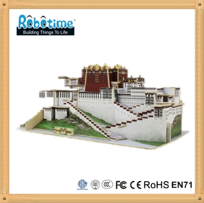 MJ405 Wooden puzzle with colored paper The Potala ― VIP Office HobbyART