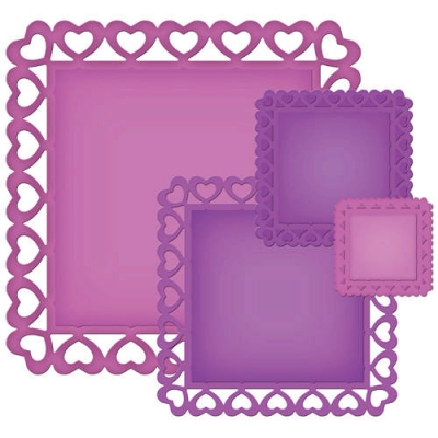 Lõikenoad Spellbinders Nestabilities Decorative Elements SBS4-343 Heart Squares 