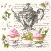 Салфетка для декупажа SLOG-041201 33 x 33 cm Retro Cupcakes and Teapot