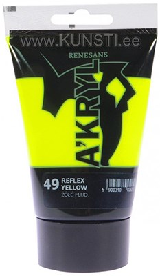 Akrüülvärv Renesans SATINE ACRYLIC 100 ml 49 FLUO YELLOW ― VIP Office HobbyART