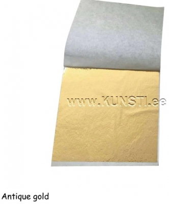 Imitation leaf 100 sheets booklet antique gold, 8.5x9cm ― VIP Office HobbyART