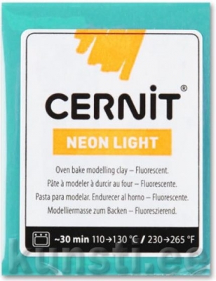Polymer Clay Cernit Neon light 676 turquoise ― VIP Office HobbyART
