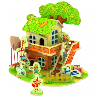 F102 Wooden puzzle with colored paper Pipi and ― VIP Office HobbyART