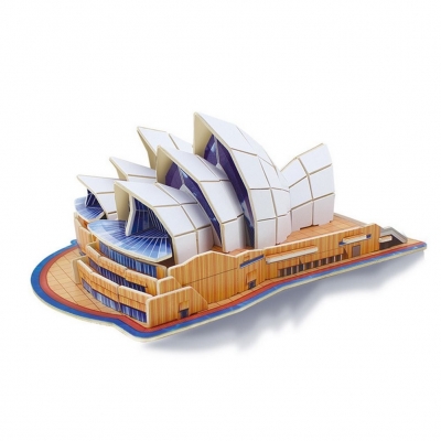 JPD558 Wooden puzzle with colored paper Sydney Opera ― VIP Office HobbyART