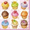 Napkin 13306596 33 x 33 cm Cupcakes Square pink