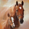 Napkin - 33 x 33 cm HORSE WITH FOAL