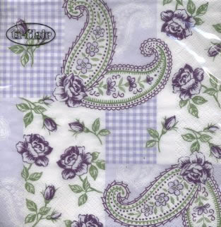 Salvrätikud - Салфетка для декупажа - 33 x 33 cm Romantic Paisley lilac
