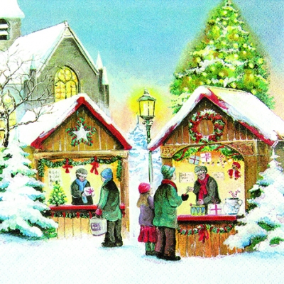 Салфетка для декупажа 611425 33 x 33 cm Christmas Market ― VIP Office HobbyART