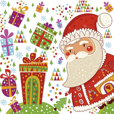 Салфетка для декупажа SDL-071400 33 x 33 cm Santa with Gifts ― VIP Office HobbyART