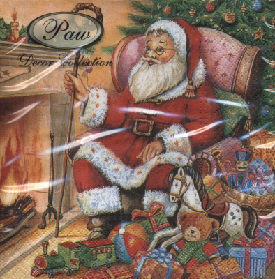 Салфетка для декупажа - 33 x 33 cm Nostalgic Santa ― VIP Office HobbyART