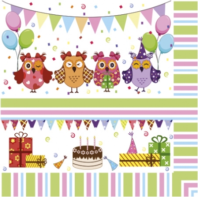 Салфетка для декупажа SDL-490000 33 x 33 cm SWEET OWLS ― VIP Office HobbyART