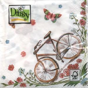Salvrätik - Салфетка для декупажа - 33 x 33 cm Blumen+Fahrrad