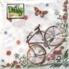 Салфетка для декупажа - 33 x 33 cm Blumen+Fahrrad