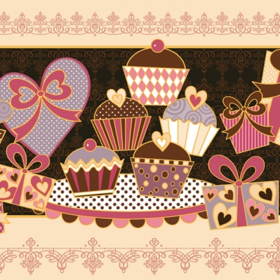 Salvrätikud SDOG-009001 33 x 33 cm Cupcake