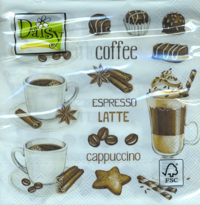 Napkin SDOG-015501 33 x 33 cm Coffee Cups & Chocolate Sweet ― VIP Office HobbyART