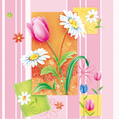 Салфетка для декупажа SDWI-001301 33 x 33 cm Gardenflowers of rose ― VIP Office HobbyART