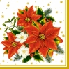 Салфетка для декупажа SLGW-001304 33 x 33 cm Poinsettia white