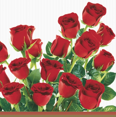 Салфетка для декупажа SLOG-005801 33 x 33 cm Bunch of red roses ― VIP Office HobbyART