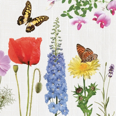 Salvrätikud SLOG-031101 33 x 33 cm Blumen und Schmetterlinge