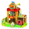 F105 Wooden puzzle with colored paper Fire Station In