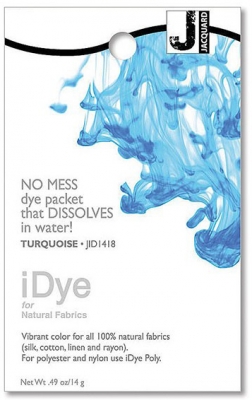 Краситель для 100% натуральных тканей Jacquard iDye Fabric Dye-1418 14 gr-Turquoise ― VIP Office HobbyART