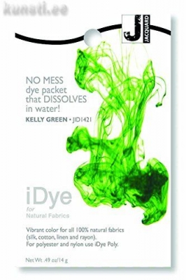 Краситель для 100% натуральных тканей Jacquard iDye Fabric Dye-1421 14 gr-Kelly Green ― VIP Office HobbyART