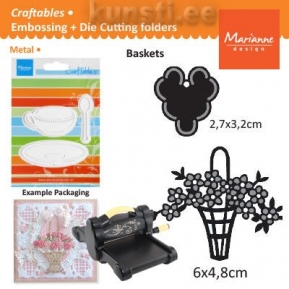 Die Marianne Design Craftables CR1209 mini basket - label  ― VIP Office HobbyART
