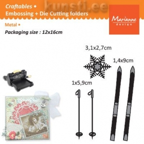 Marianne Design Craftables CR1252 skis and snowflake ― VIP Office HobbyART