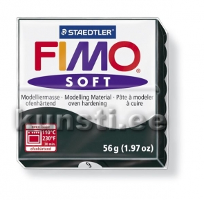 8020-9 Fimo soft, 56gr, Black ― VIP Office HobbyART