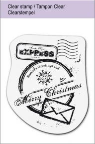 Clear stamp 5x6cm Почтовая печать Merry Christmas ― VIP Office HobbyART