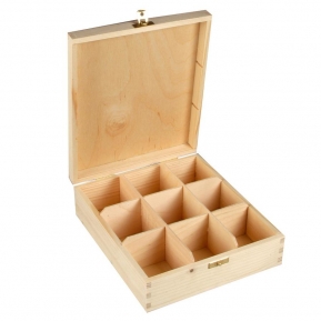 Деревянная коробка для чая. 9 отделений 24x21x8cm ― VIP Office HobbyART