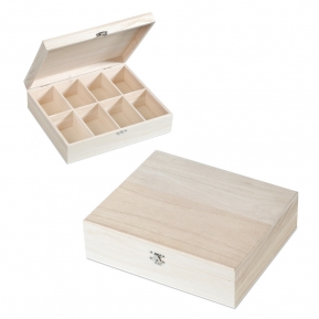 Деревянная коробка. 8 отделений. 27.5x 23.5x7.5cm ― VIP Office HobbyART