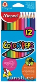 Набор трехгранных цветных карандашей Maped 12цв Color Peps ― VIP Office HobbyART