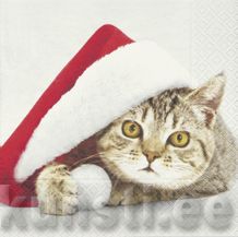 Napkin 60638 33 x 33 cm Santa cat ― VIP Office HobbyART