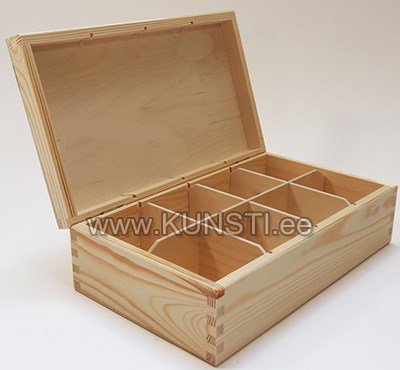 Деревянная коробка для чая. 8 отделений 29x17.5x8cm ― VIP Office HobbyART