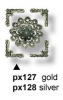 Pixie metal embell. starburst silver PX128