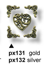 Pixie metal embell. heart gold PX131 ― VIP Office HobbyART
