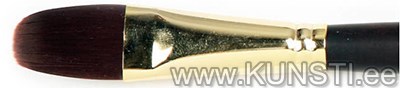 Кисть из синтетики, плоская овальная, длинная ручка № 0 ― VIP Office HobbyART
