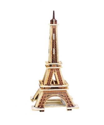 MJ201 Wooden puzzle with colored paper Eiffel Tower ― VIP Office HobbyART