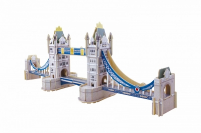 JPD656 Wooden puzzle with colored paper Tower Bridge ― VIP Office HobbyART